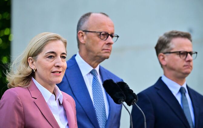 Nina Warken, Friedrich Merz und Carsten Linnemann