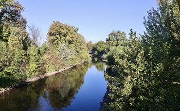 Noch immer so wenig Wasser wie selten: Die Rems beim Endersbacher Birkelwehr.