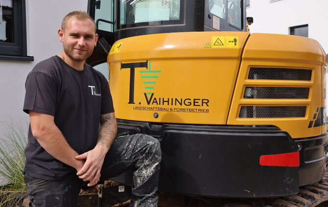 Timo Vaihinger (24) aus Schnait hat ein junges Unternehmen für Landschaftsbau und Forstbetrieb. Er erzählt, wie er mit harter Ar