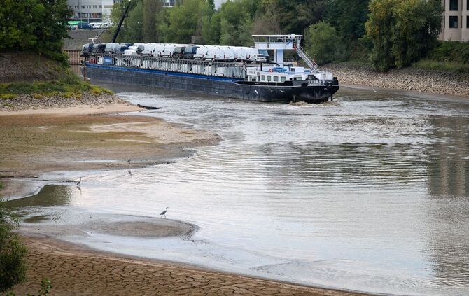Das mit Sprintern beladene Frachtschiff