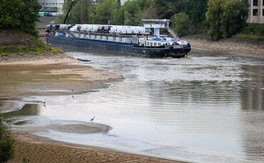 Das mit Sprintern beladene Frachtschiff