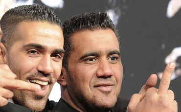 Der Rapper Bushido (l) posiert mit Arafat Abou-Chaker