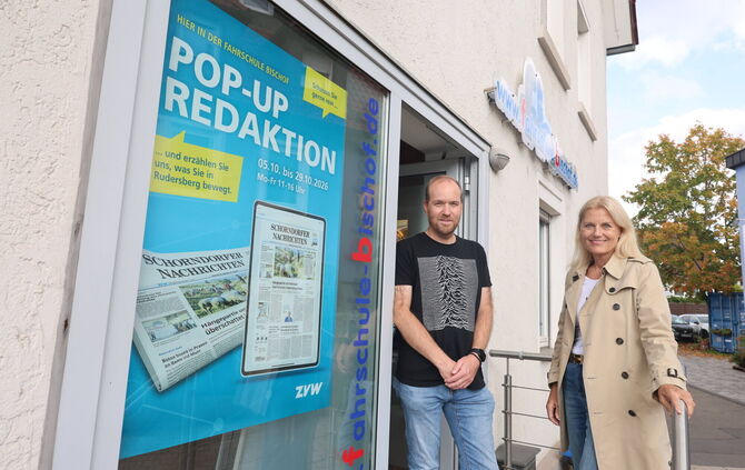 Redakteur Mathias Ellwanger und Redaktionsleiterin Jutta Pöschko-Kopp freuen sich auf Ihren Besuch in Rudersberg.