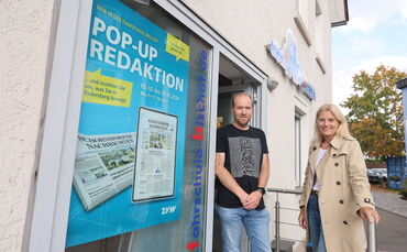 Redakteur Mathias Ellwanger und Redaktionsleiterin Jutta Pöschko-Kopp freuen sich auf Ihren Besuch in Rudersberg.
