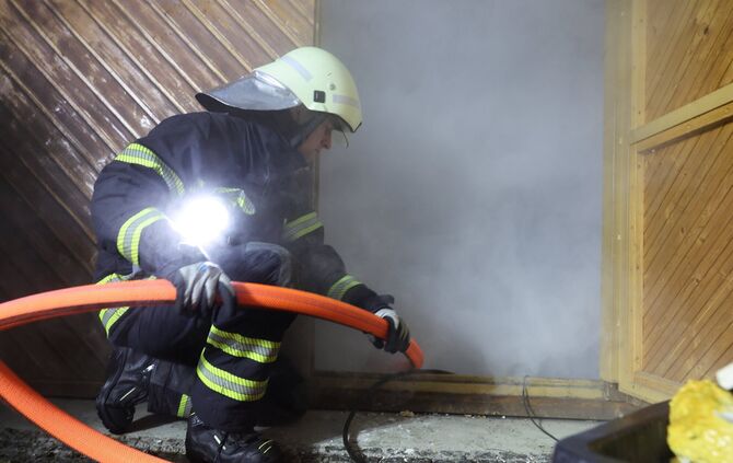 Einblicke in eine Feuerwehrübung in Beinstein.