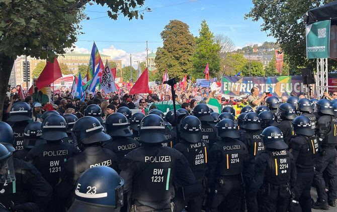 Demonstration in Stuttgart