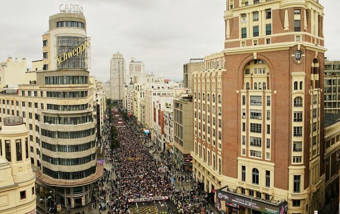 Demonstration gegen hohe Mieten in Madrid