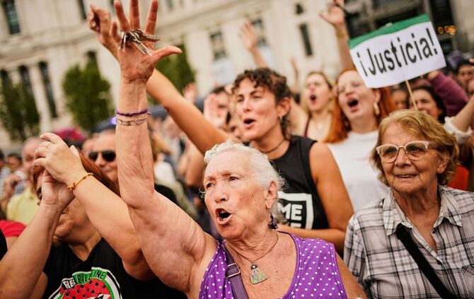 Demonstration gegen hohe Mieten in Madrid