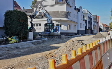 Der zweite Baustellenabschnitt in der Schmidener Straße ist in Arbeit.