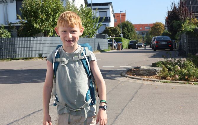 Allein unterwegs: Jonte (7) auf seinem Heimweg.
