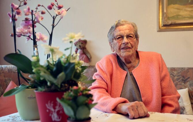 Elfriede Scheyhing (†) im Dezember 2024 in ihrem Wohnhaus in Bürg. Hier lebte sie bis fast zuletzt.