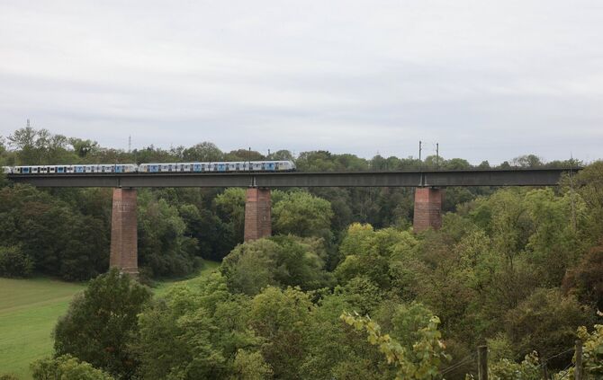 Eine traumhafte Ansicht, nicht nur für eingefleischte Eisenbahn-Fans: Das Remsviadukt zwischen Kleinhegnach und Neustadt.