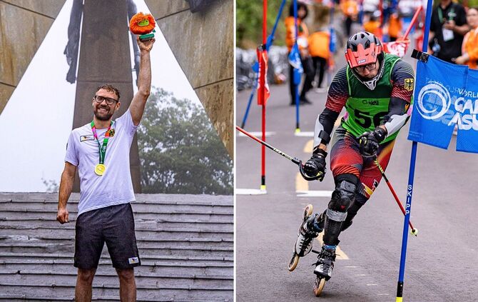 Noah Sing von der SV Winnenden raste in Paraguay zu drei Goldmedaillen, darunter auch im Slalom.