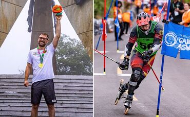 Noah Sing von der SV Winnenden raste in Paraguay zu drei Goldmedaillen, darunter auch im Slalom.