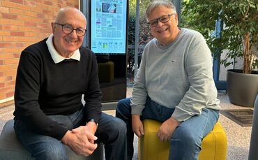 Sie beide eint Vereinsgeschichte: Klaus Riedel (SKV-Urgewächs) und Lothar Obermayer, einst mit dem VfR aufgewachsen sowie heutig