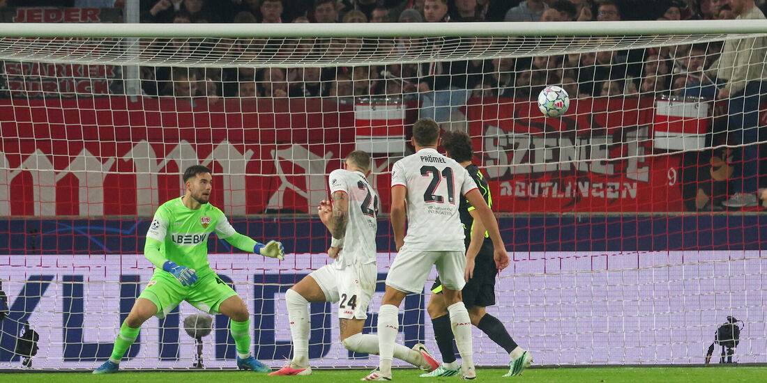 Dennis Seimen erlebte gegen Atlético Madrid sein Champions-League-Debüt. Der junge VfB-Torhüter wurde lange kaum gefordert, war
