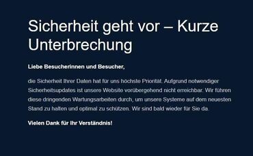 Mehrere Websites von Kommunen und Behörden waren in der Nacht zum und am Donnerstag (22.10.) wegen Sicherheitsupdates stundenlan
