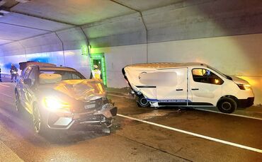 Ein Unfall blockiert den Sünchen-Tunnel am Donnerstagabend.