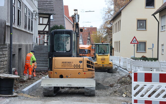 Die Hindenburgstraße in Strümpfelbach in der zweiten Oktoberhälfte.