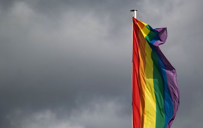 Regenbogenflagge in Stuttgart