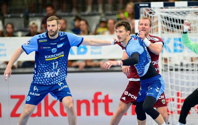 Bald wieder das erste Gespann im Innenblock des TVB Stuttgart: Samuel Röthlisberger (links) und Philipp Meyer (hier im Spiel geg