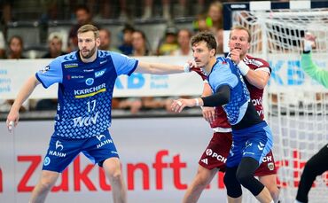 Bald wieder das erste Gespann im Innenblock des TVB Stuttgart: Samuel Röthlisberger (links) und Philipp Meyer (hier im Spiel geg