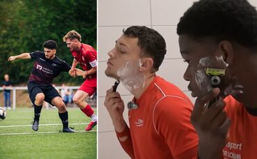 Christos Tranidis (links) hat das Werbevideo des TSV Schwaikheim gedreht (rechts ein Screenshot aus dem Clip).