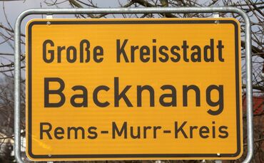 Ortsschild Kreisstadt Backnang symbol symbolbild symbolfoto