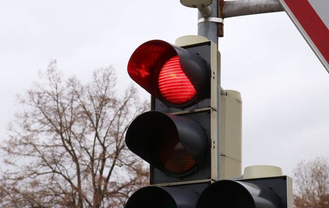 Ampel Verkehr Rote Ampel Symbol Symbolbild
