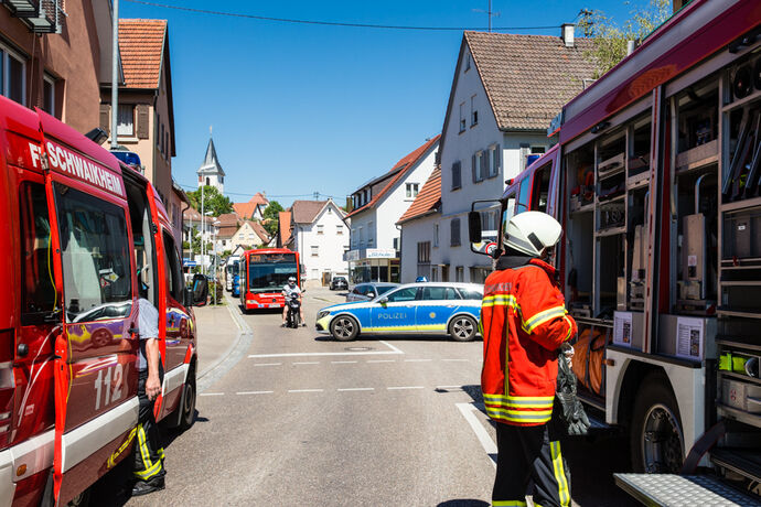 Brand, Bahnhofsstrasse, Schwaikheim, 31.07.2020.