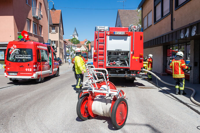 Brand, Bahnhofsstrasse, Schwaikheim, 31.07.2020.