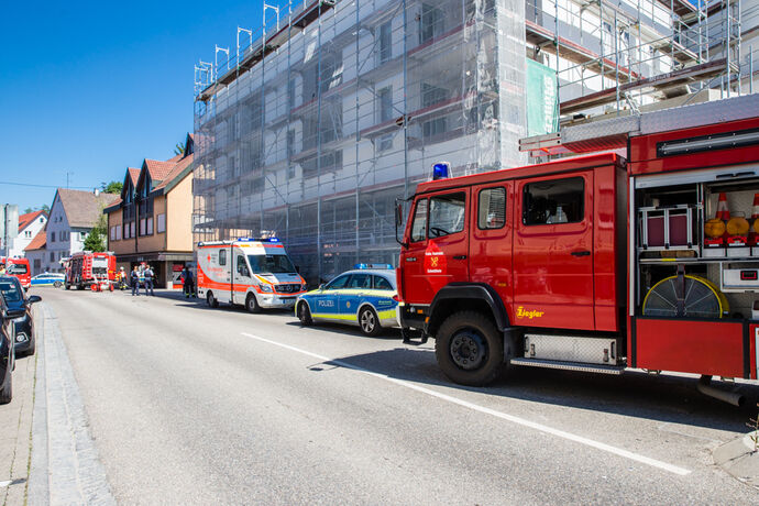 Brand, Bahnhofsstrasse, Schwaikheim, 31.07.2020.