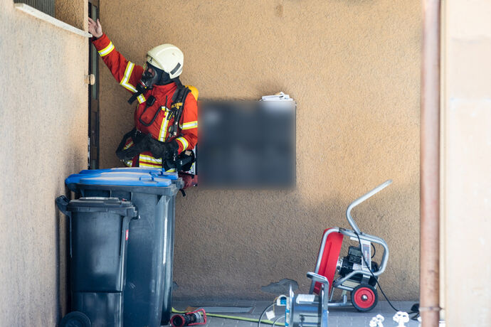 Brand, Bahnhofsstrasse, Schwaikheim, 31.07.2020.