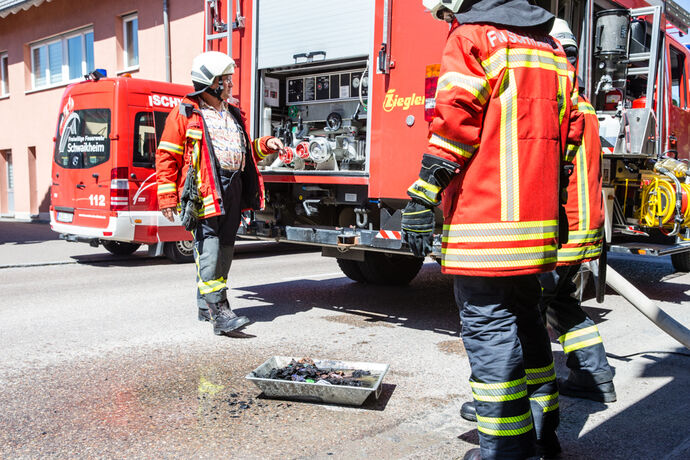 Brand, Bahnhofsstrasse, Schwaikheim, 31.07.2020.