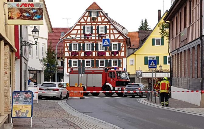 Welzheim Wilhelmstraße gesperrt Gasgeruch 18.10.2019_0