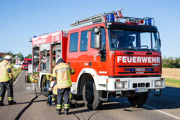 Unfall, Todeskreuzung, Ludwigsburger Str. & L1197, Fellbach-Oeffingen, 06.08.2020.