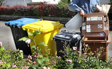 mülltonne Biomüll Müllgebühr Biotonne Gelbe Tonne Restmüll Papiertonnesymbol symbolbild symbolfoto