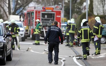 Brand Wäschetrockner Waiblingen Feuerwehr Feuer brennt_0