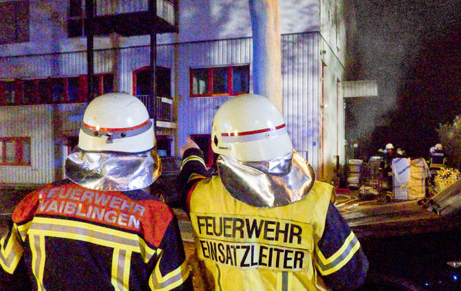 Brand in Textilreinigungsfirma, Dieselstrasse, Waiblingen, 13.11.2019.